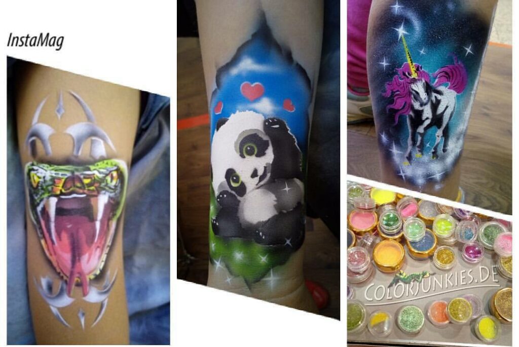 Airbrushtattoos und Glitzertattoos für Kinder